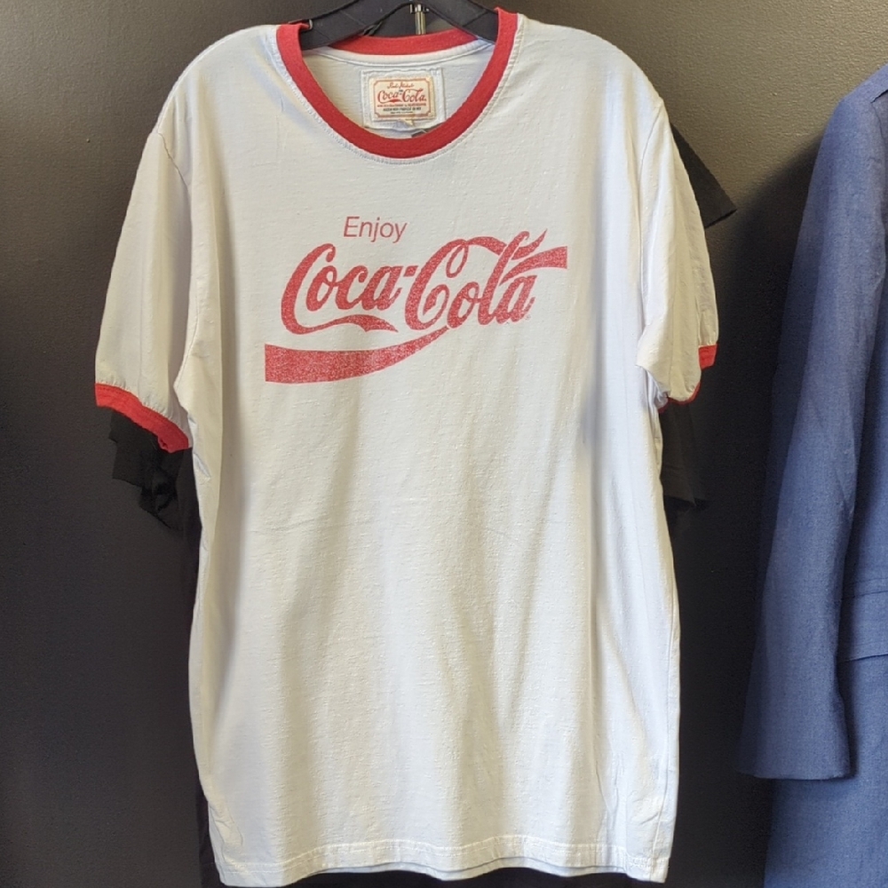 Coca Cola Men's Tee in White with Red Accents